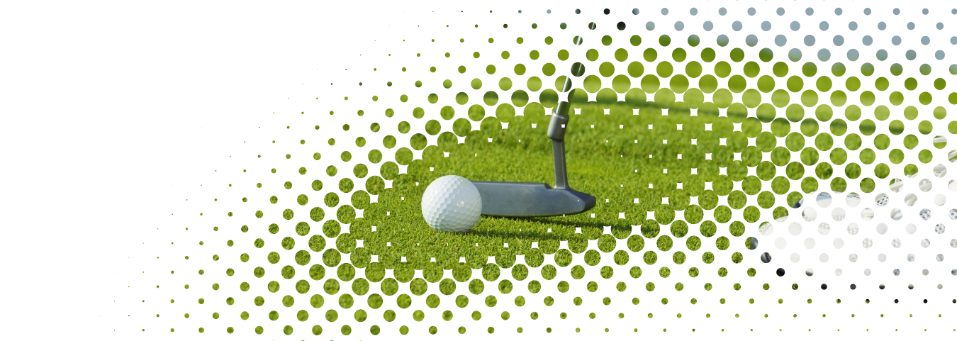 A putter and ball on the putting green.
